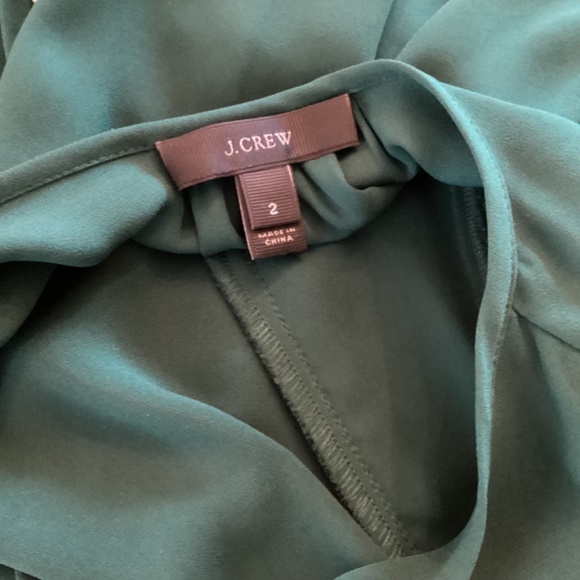 J Crew green Tassel‎ Trim popover blouse size 2 - Picture 6 of 7